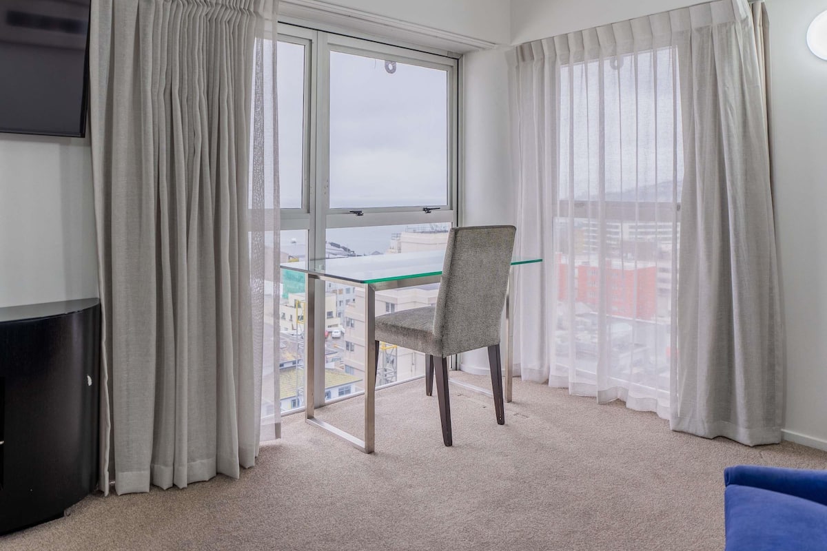 Apartment, 1 Queen Bed, Harbor View | Desk, laptop workspace, iron/ironing board, travel crib