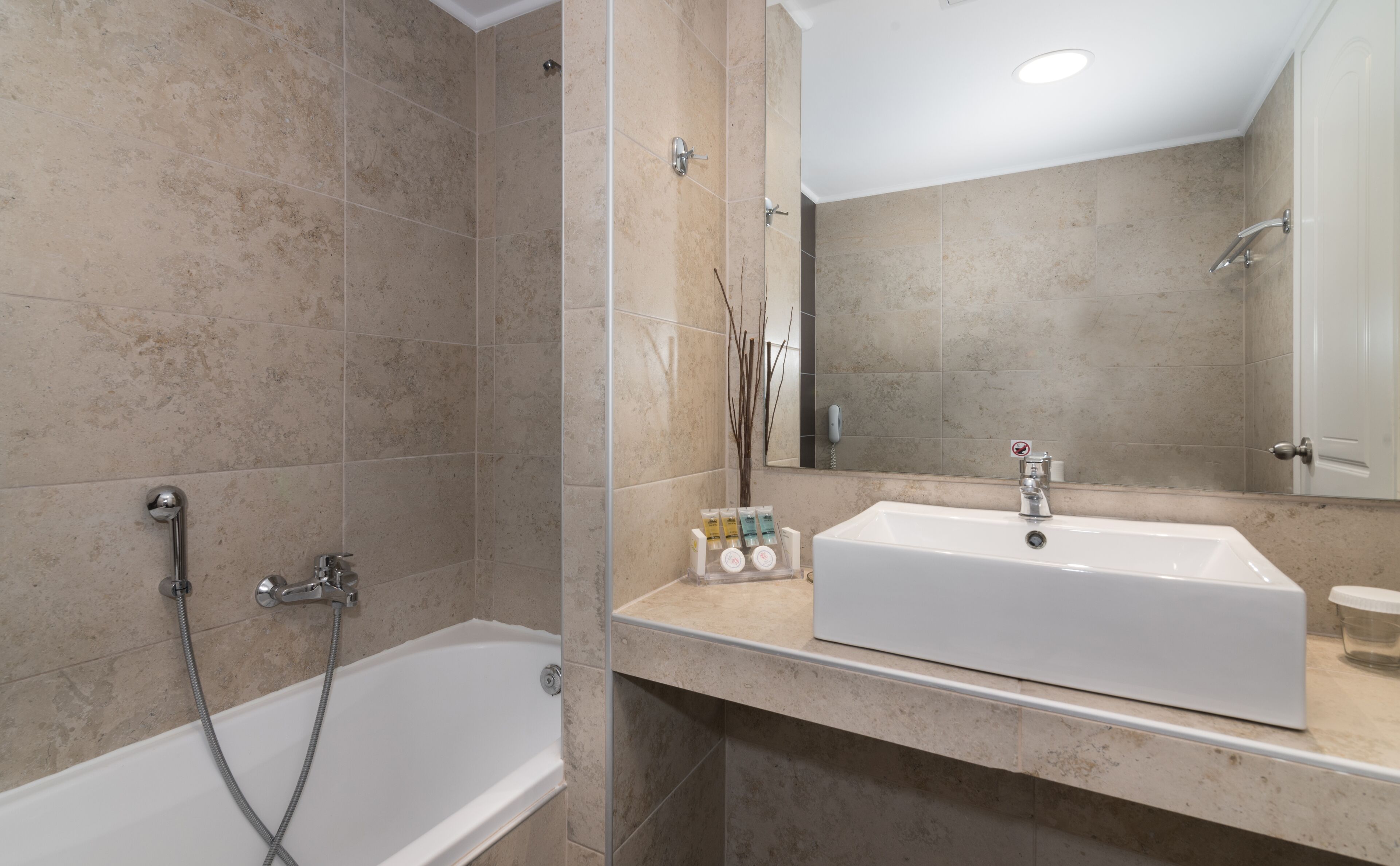 double or twin room, pool view | bathroom | deep-soaking bathtub, free toiletries, hair dryer, towels
