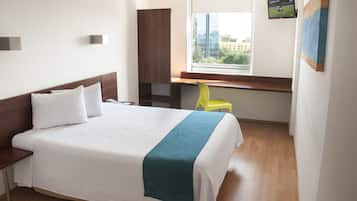 Desk, blackout drapes, iron/ironing board, free WiFi