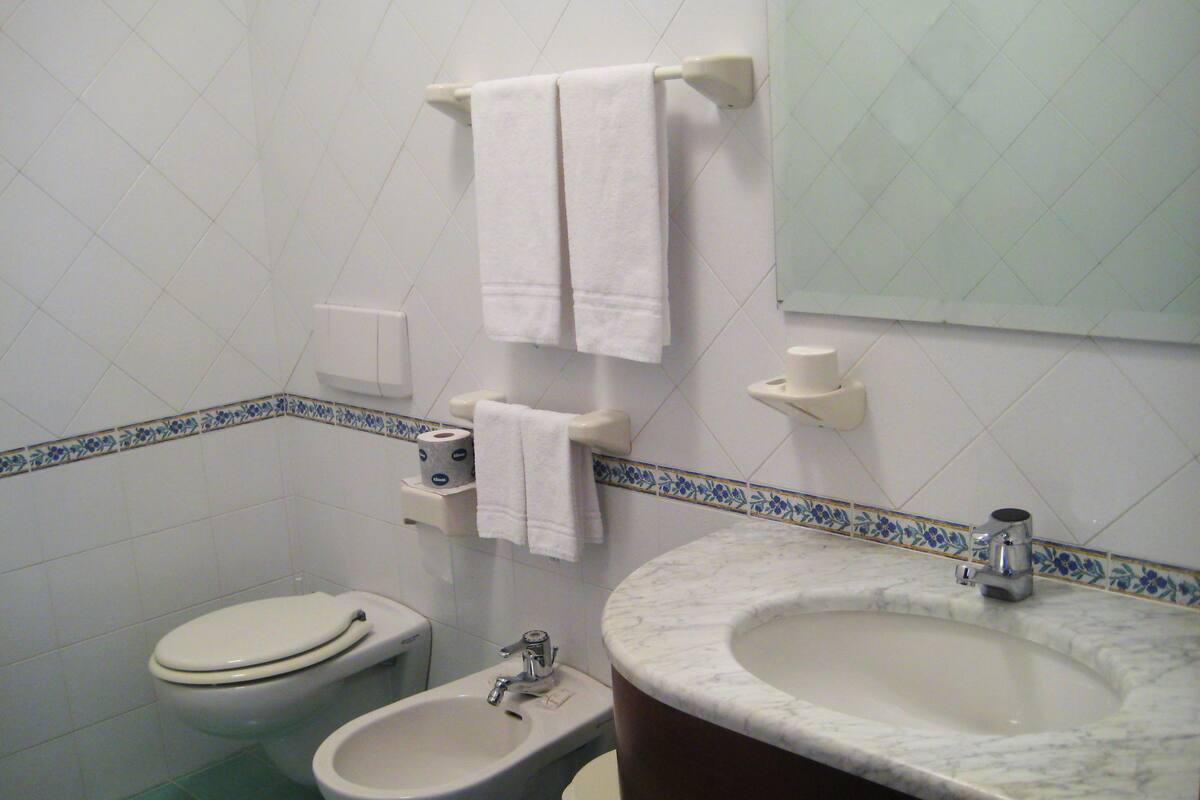 free toiletries, bidet, towels