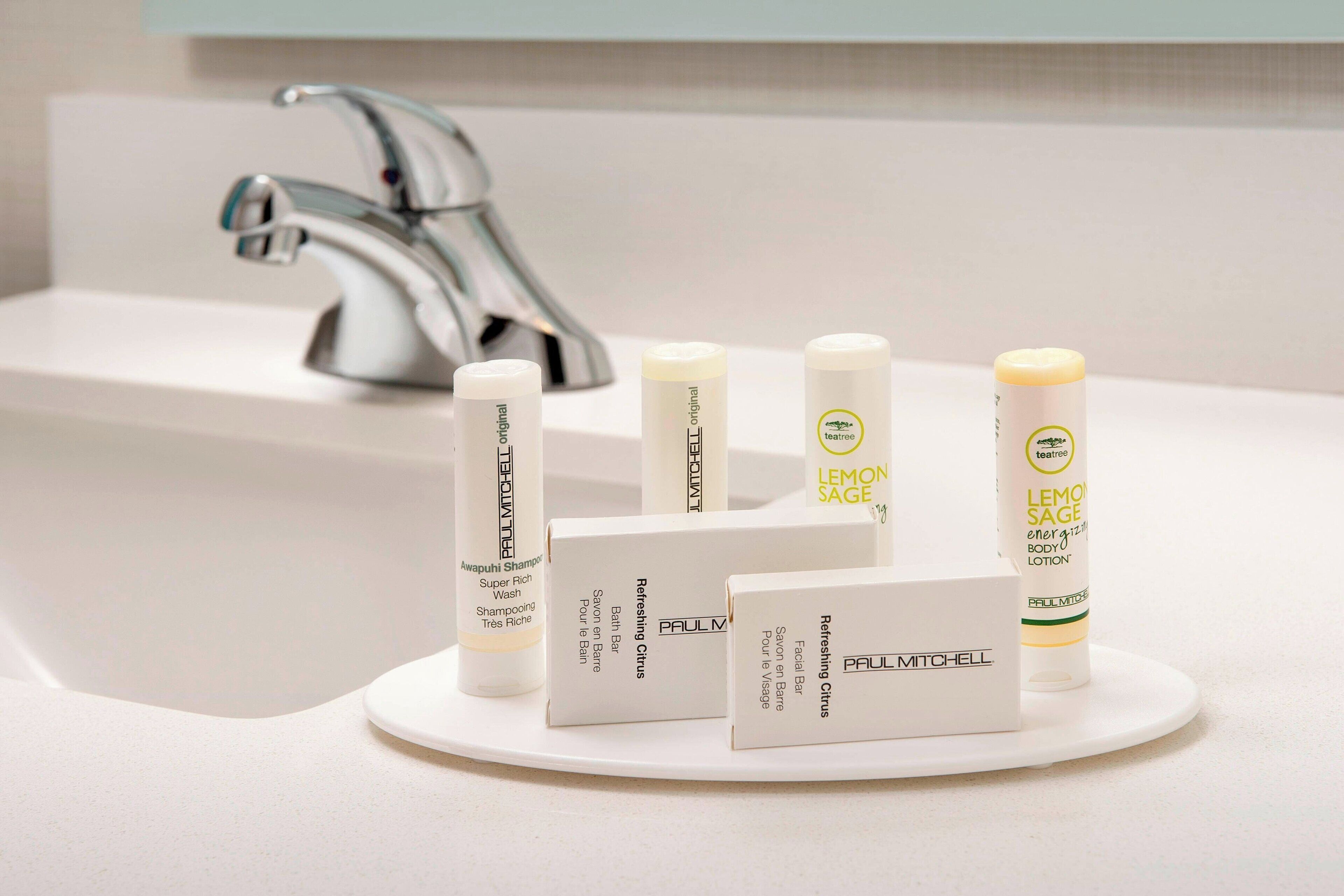 hypo-allergenic bedding, in-room safe, desk, blackout curtains