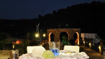 Outdoor banquet area