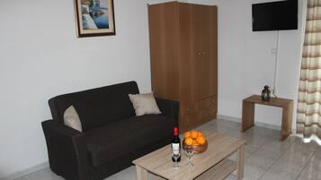 Premium Double Room | Living room | Flat-screen TV