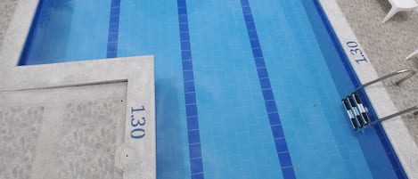 Outdoor pool, pool loungers