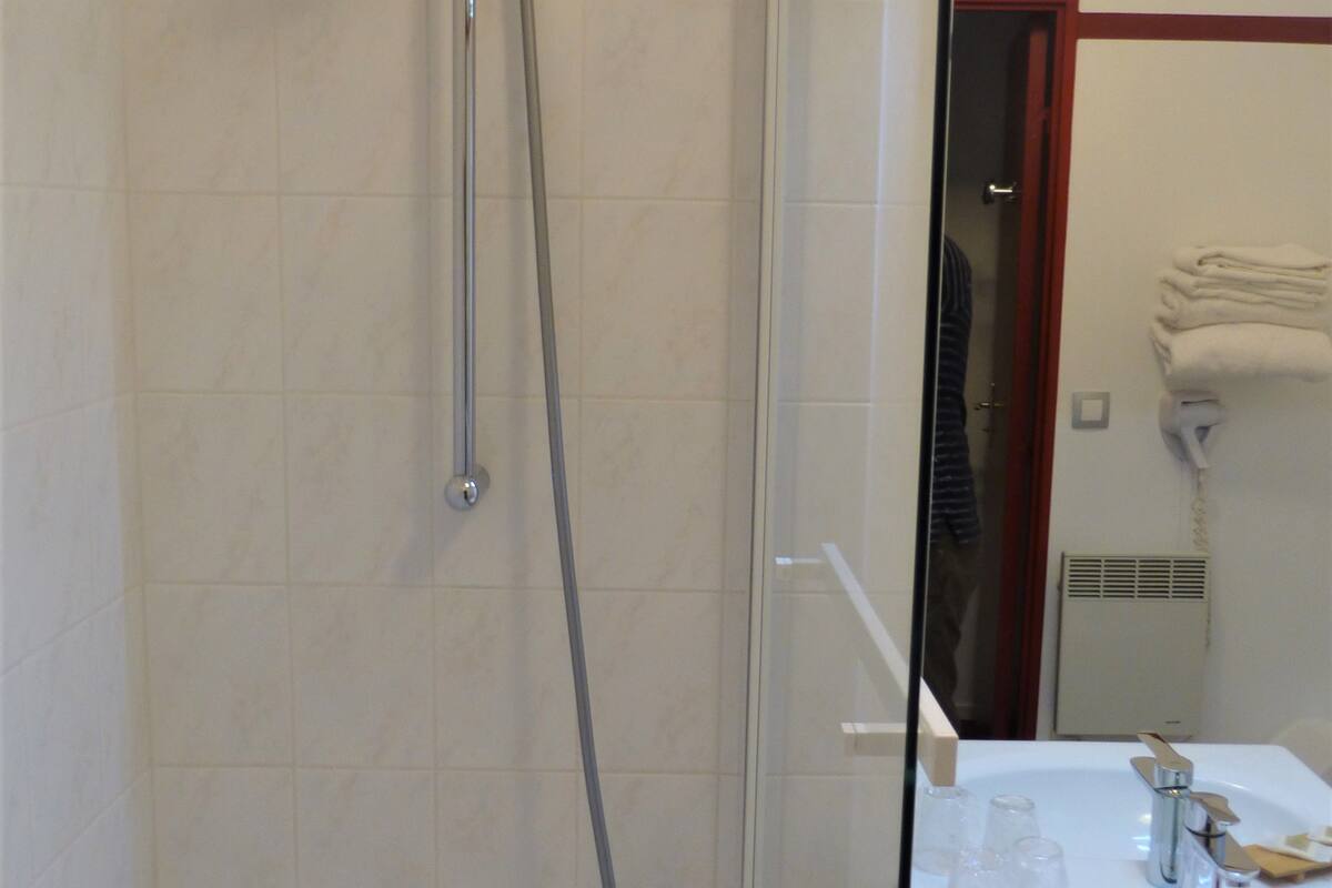double room | bathroom shower