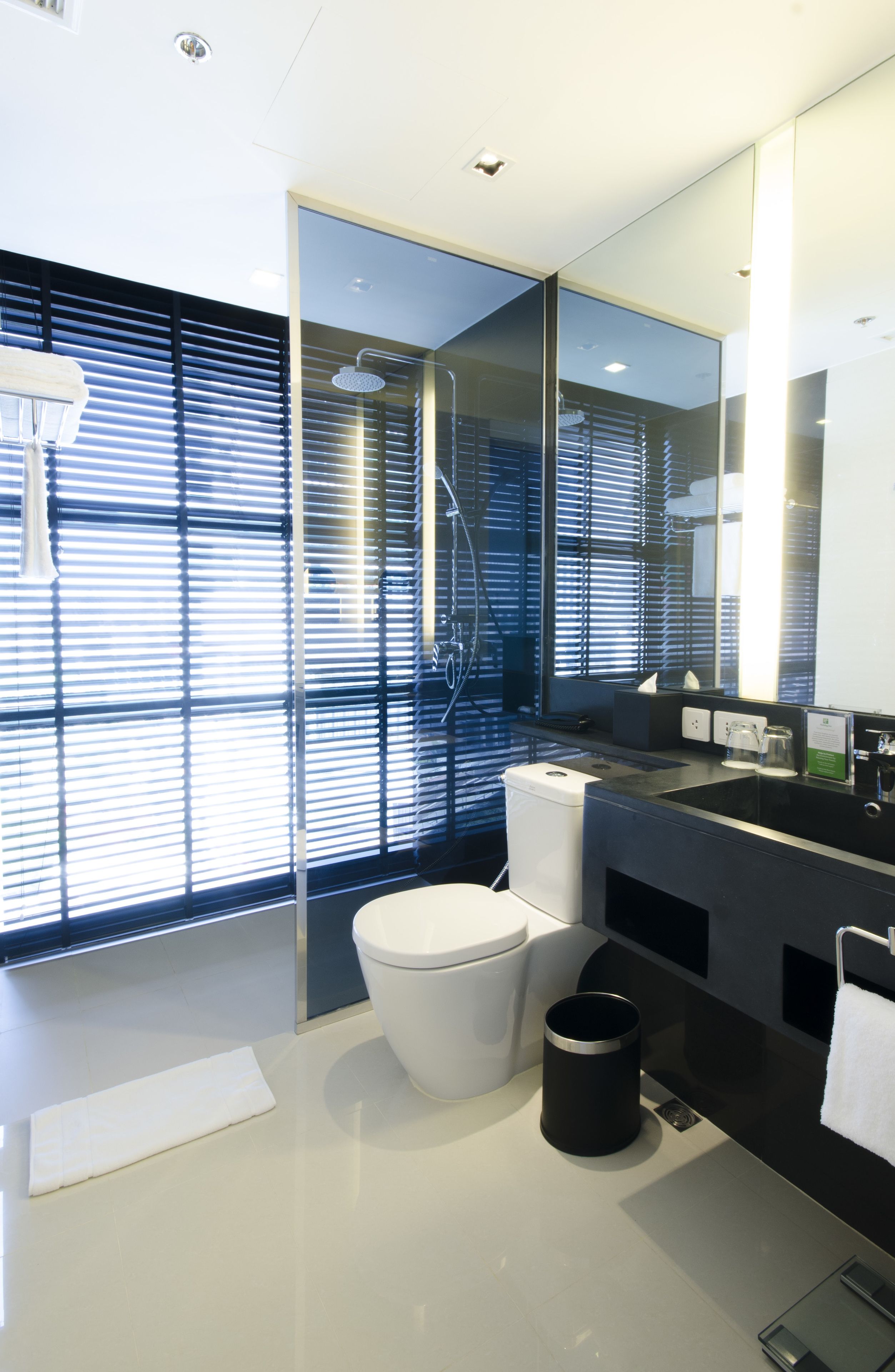 shower, rainfall showerhead, free toiletries, hair dryer