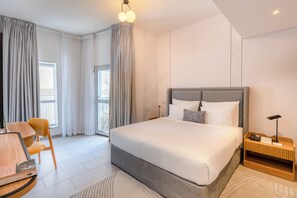 Leilighet – executive, 1 soverom | Sengetøy av topp kvalitet, safe på rommet og blendingsgardiner