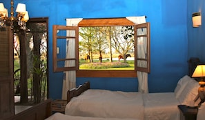 Blackout curtains, free WiFi, bed sheets, wheelchair access
