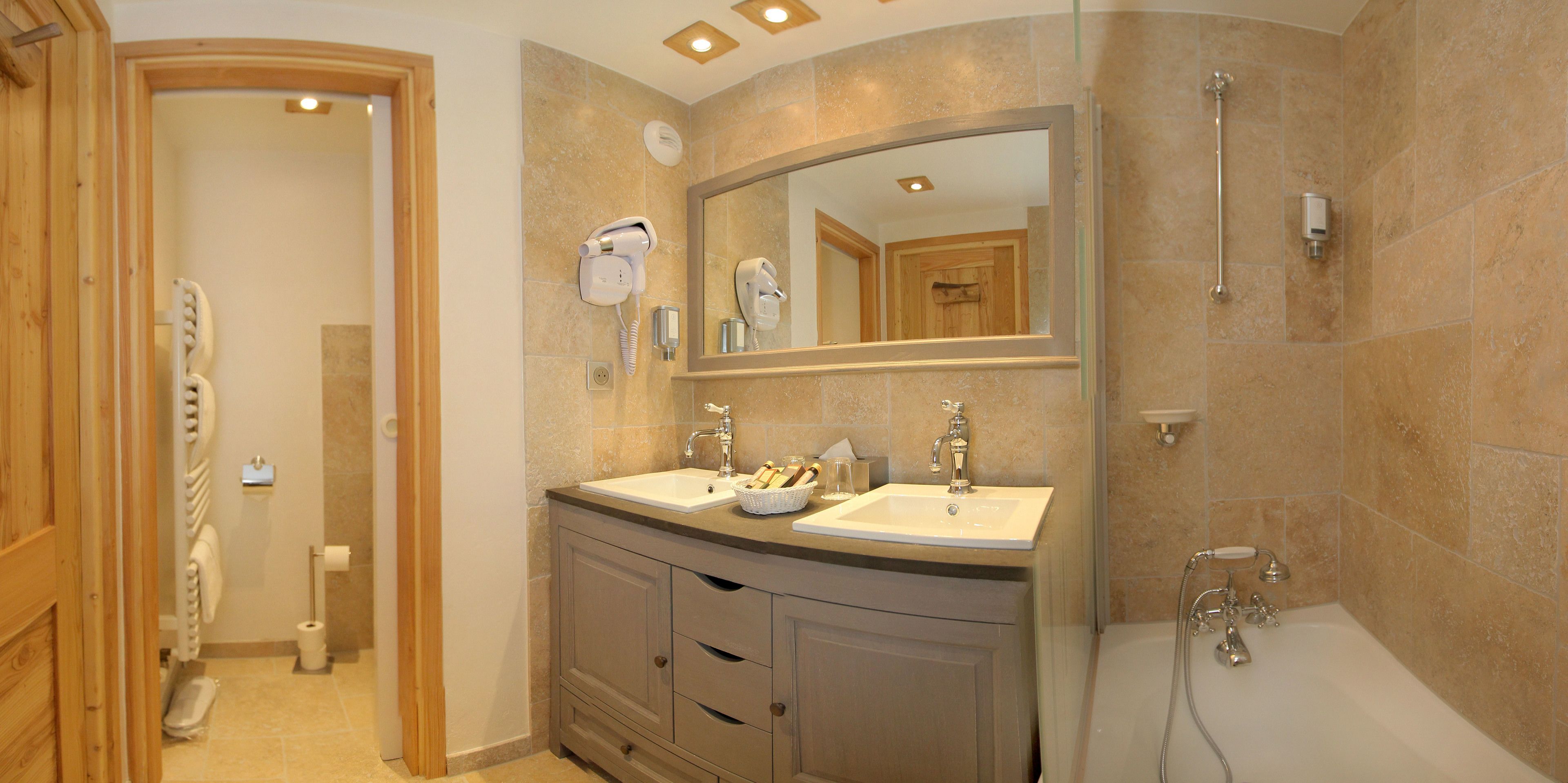 free toiletries, hair dryer, bathrobes, slippers