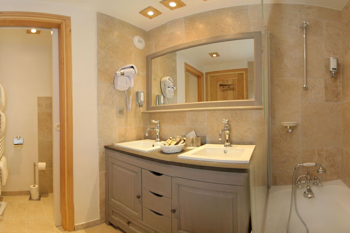 free toiletries, hair dryer, bathrobes, slippers