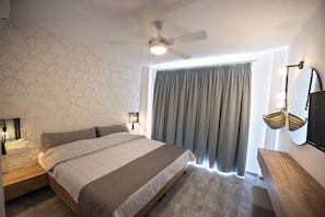 Blackout curtains, WiFi, bed sheets
