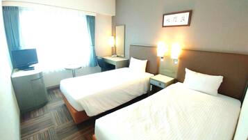 Desk, blackout curtains, iron/ironing board (on request), free WiFi