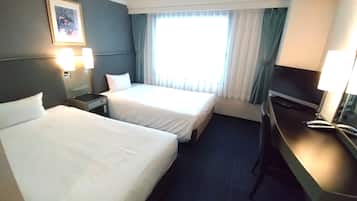 Desk, blackout curtains, iron/ironing board (on request), free WiFi