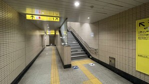 A subway station with tiled walls, a staircase, and directional signs. - Hotel Resol Ikebukuro (Tokyo)