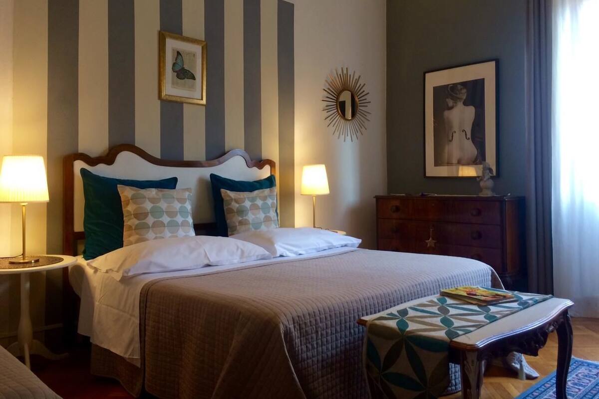 Down duvets, desk, blackout curtains, rollaway beds