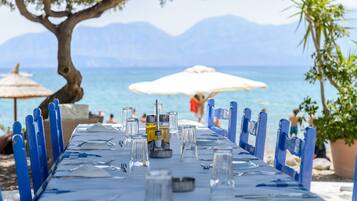 Breakfast, lunch, dinner served; beach views