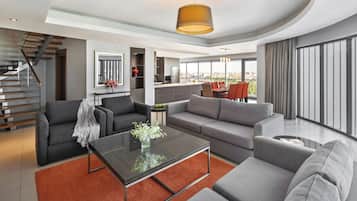 Appartement, 3 chambres, balcon, vue ville (Duplex) | Coin séjour