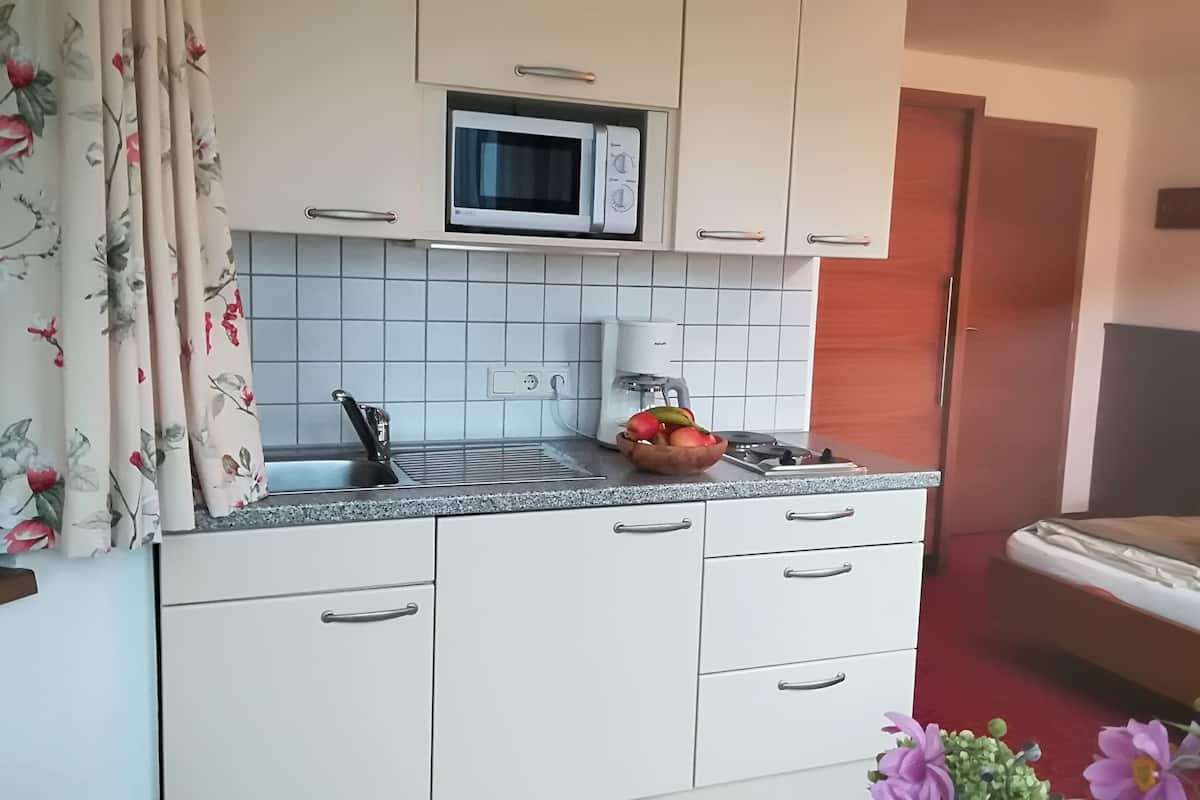 Eenvoudige studio, balkon (plus 33€ final cleaningfee per stay) | Privékeuken | Een koffiezetapparaat/waterkoker, een waterkoker