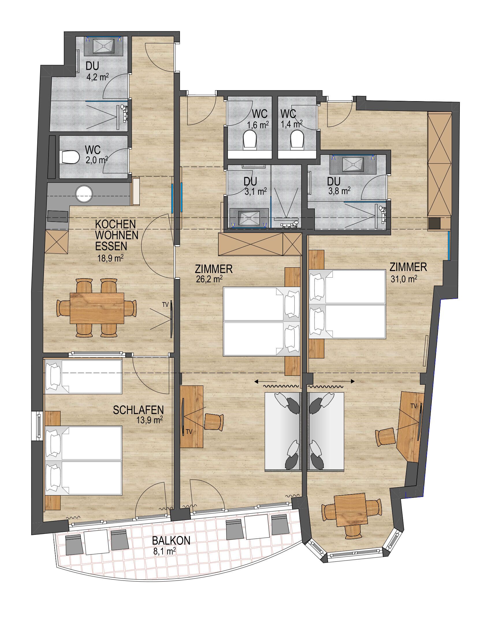 Apart - Suite very big | Hypo-allergenic bedding, minibar, in-room safe, individually decorated