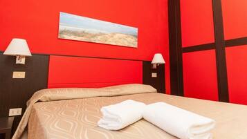 Desk, cots/infant beds, free WiFi, bed sheets