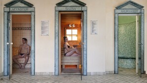 A spa area with three distinct sections labeled Laconicum, Sauna, and Aromarium. - Formentin Terme (Abano Terme)