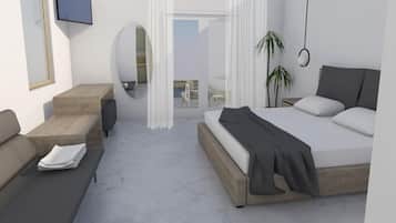 Junior Suite, Private Pool | Trang bị nội thất với thiết kế riêng biệt, bàn ủi/dụng cụ ủi quần áo