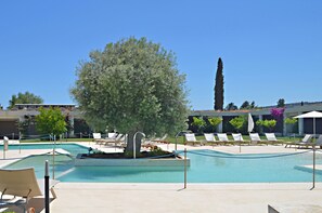 Outdoor pool, pool loungers
