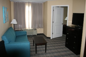 40-inch flat-screen TV with cable channels, TV