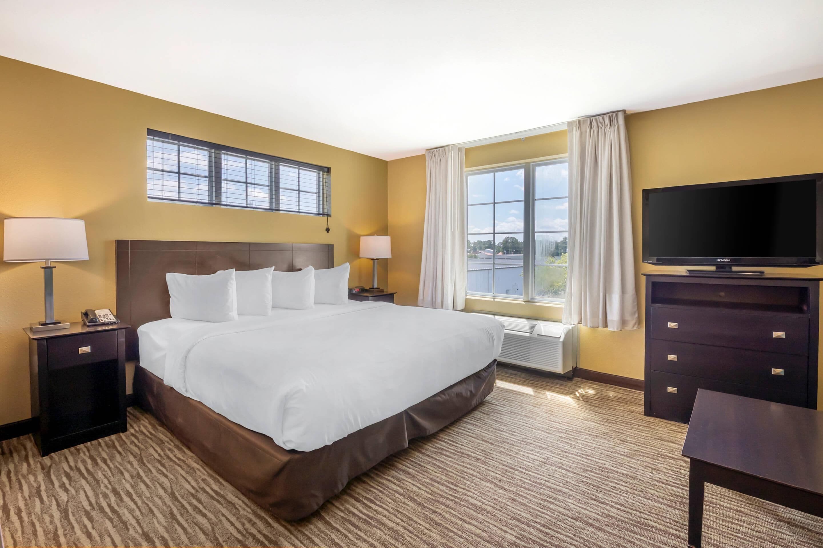 Desk, blackout curtains, iron/ironing board, free WiFi