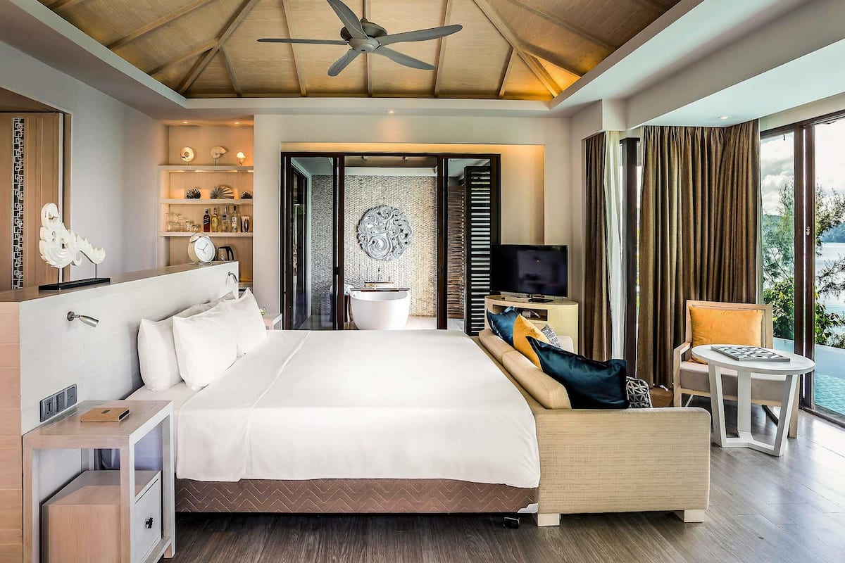 Luxury Villa, 1 Bedroom (Pool) | Premium bedding, down duvets, memory-foam beds, minibar