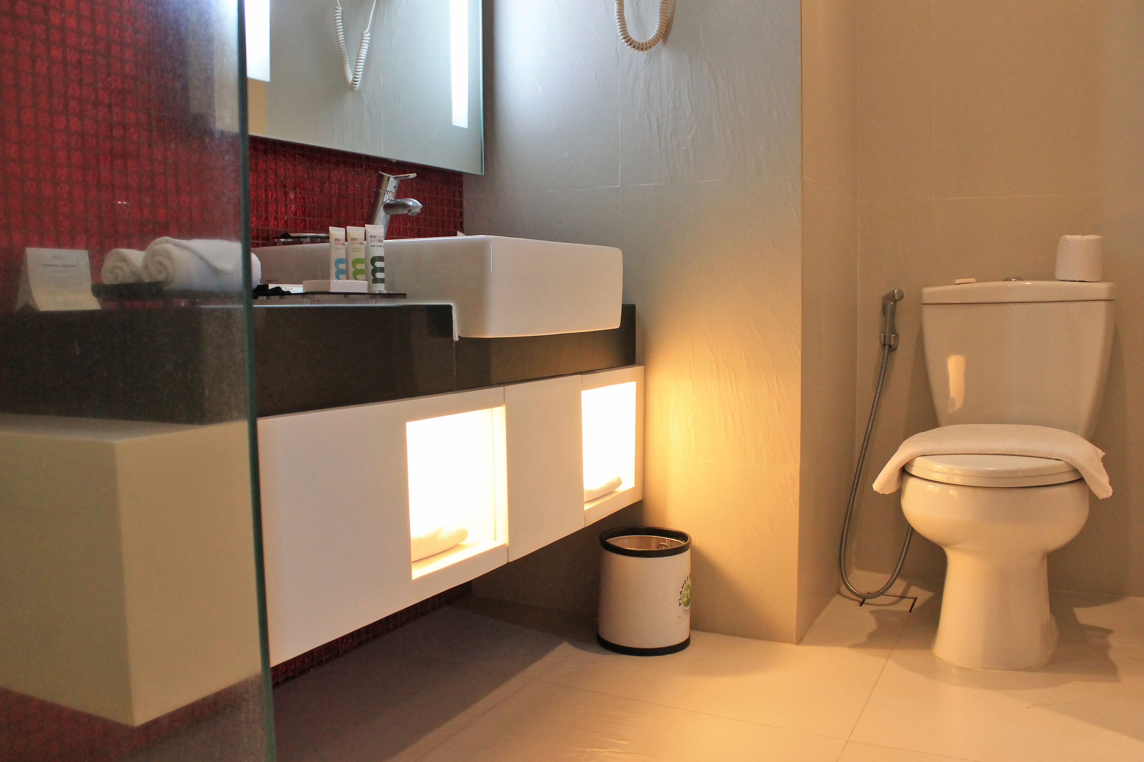 shower, rainfall showerhead, eco-friendly toiletries, hair dryer