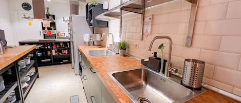 Shared fridge, microwave