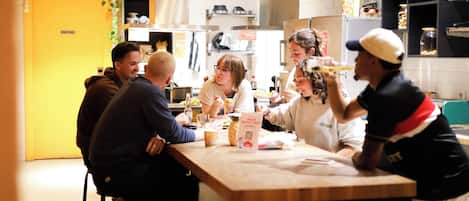 Shared fridge, microwave