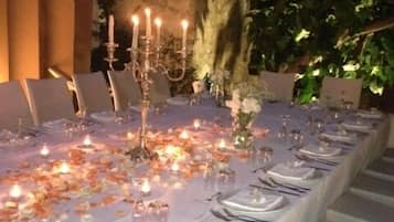 Outdoor banquet area