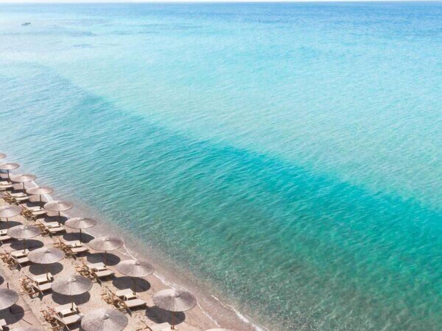Beach nearby, sun loungers, beach umbrellas, beach bar