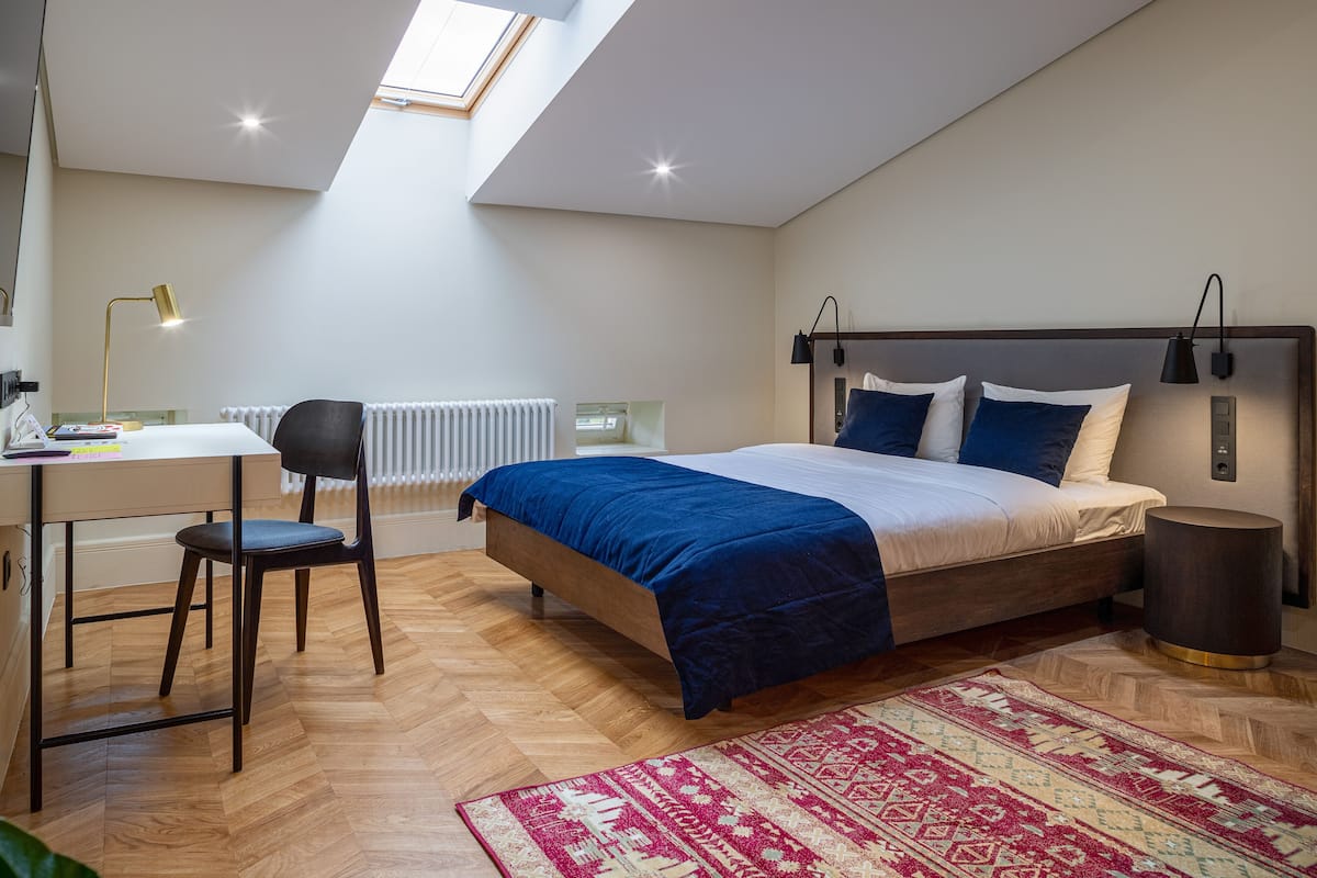 Large Mansard | 1 bedroom, premium bedding, down comforters, memory foam beds
