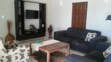 Deluxe House, 2 Bedrooms, Accessible, Canal View | Living room | Flat-screen TV