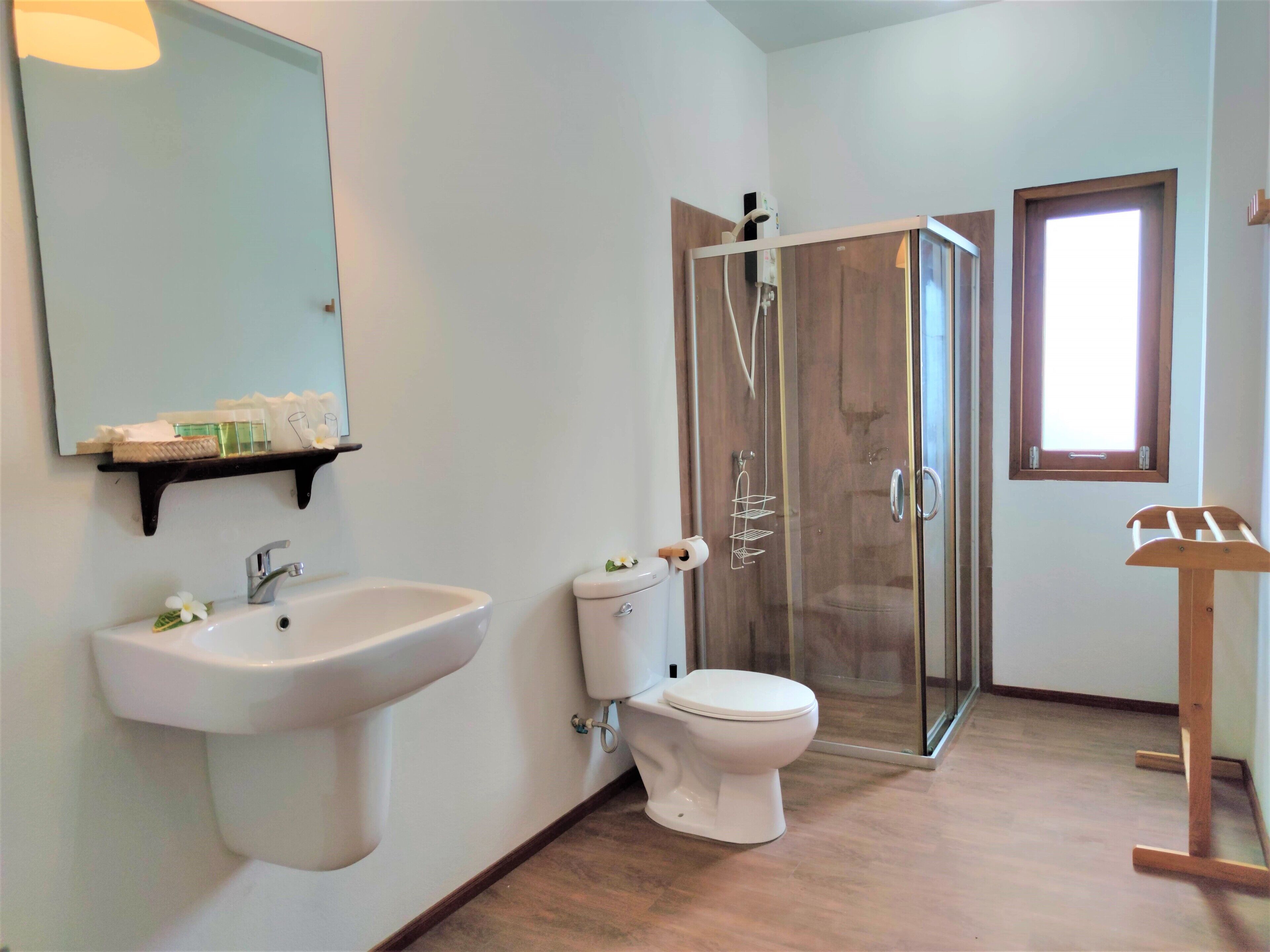 villa, 3 bedrooms, smoking, park view | bathroom | shower, free toiletries, hair dryer, bathrobes