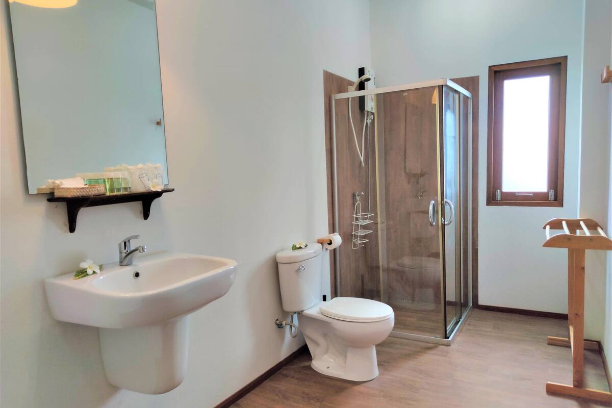 villa, 3 bedrooms, smoking, park view | bathroom | shower, free toiletries, hair dryer, bathrobes