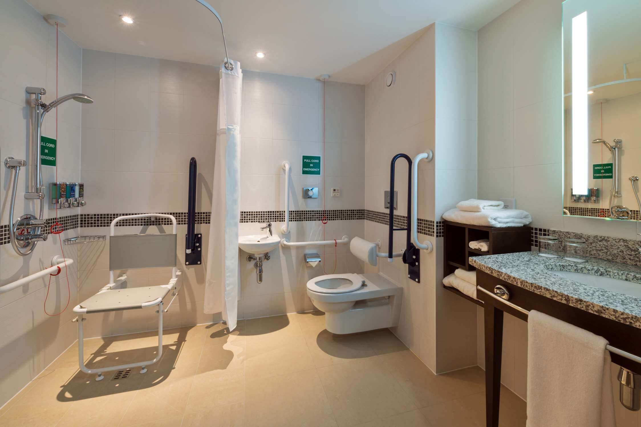 room, 1 queen bed, accessible | bathroom | shower, free toiletries, towels