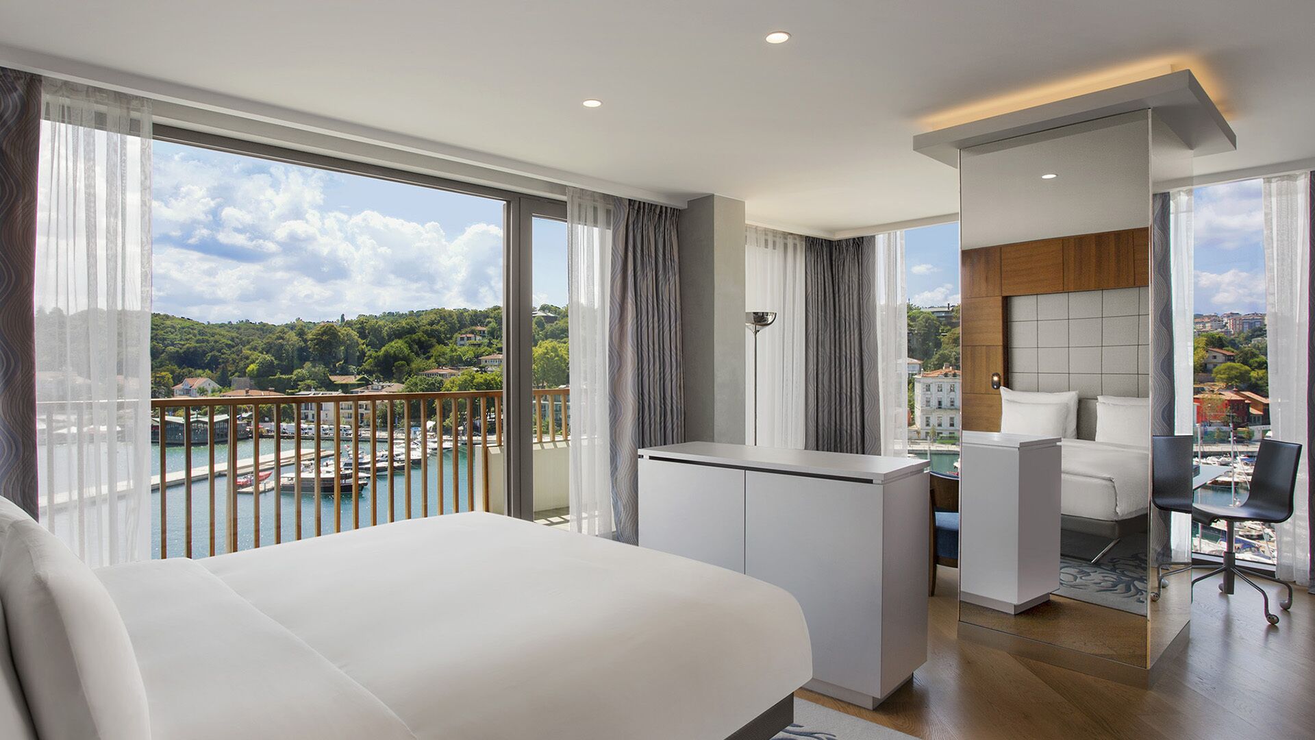 Premium bedding, memory-foam beds, minibar, in-room safe