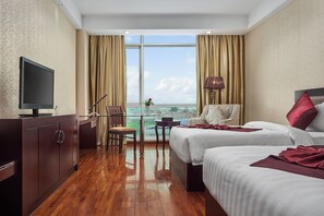 Deluxe Twin Room - Free Two Ways Airport Transfer | Roupas de cama de algodão egípcio, roupas de cama premium