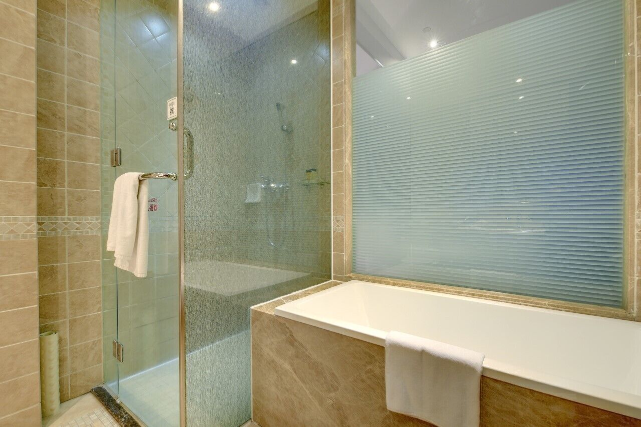 family quadruple room | bathroom | free toiletries, hair dryer, bathrobes, slippers