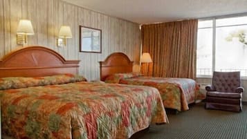 Deluxe Room, 2 Double Beds, Non Smoking | Desk, iron/ironing board, free WiFi, bed sheets