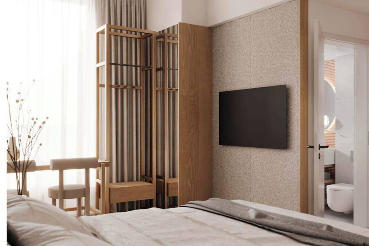 1 bedroom, minibar, desk, laptop workspace