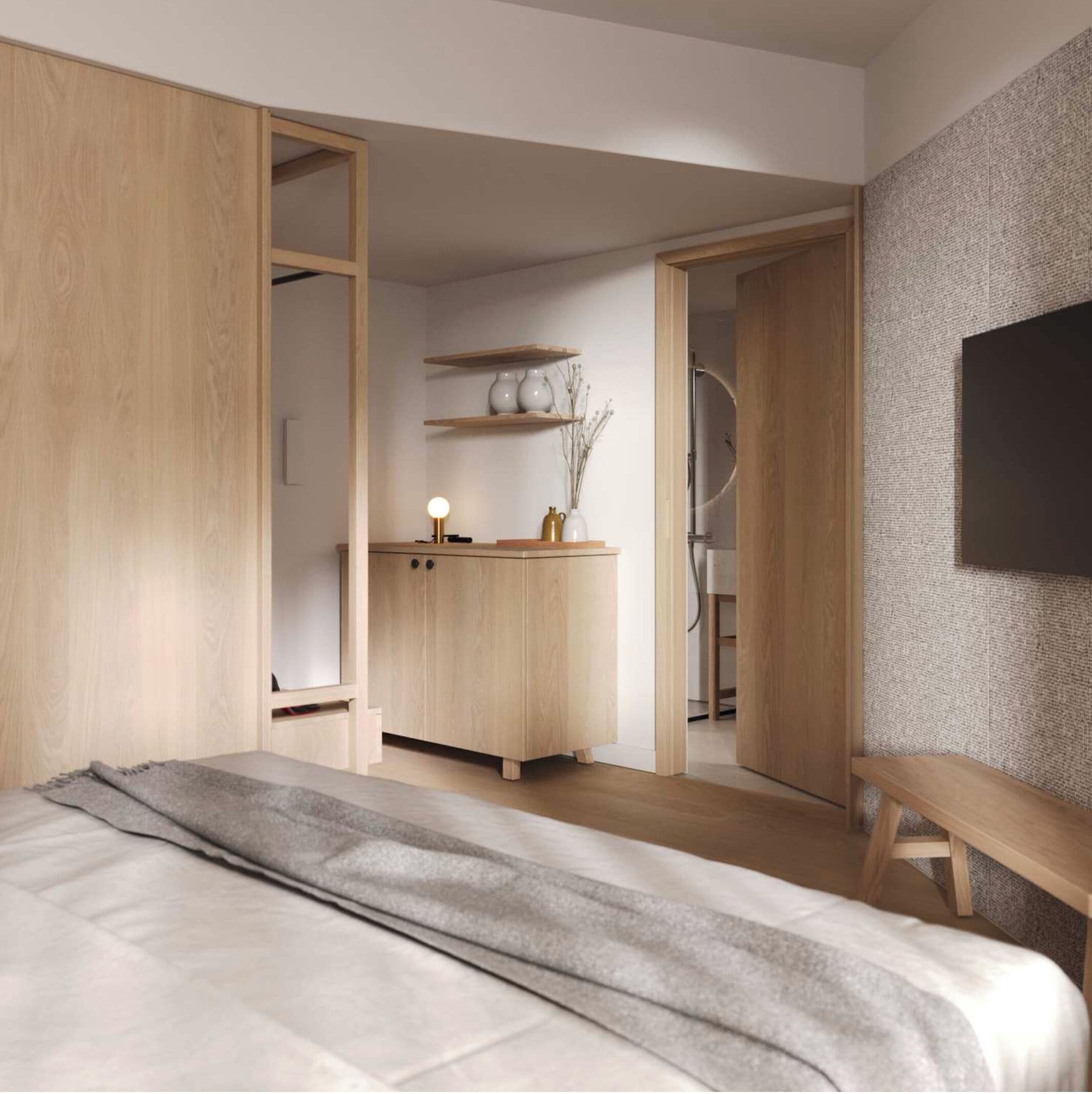 double room ensuite | 1 bedroom, minibar, desk, laptop workspace