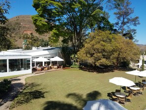 Indoor pool, outdoor pool, pool umbrellas, sun loungers