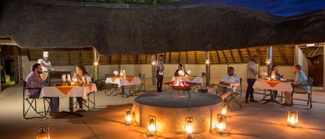 Outdoor banquet area