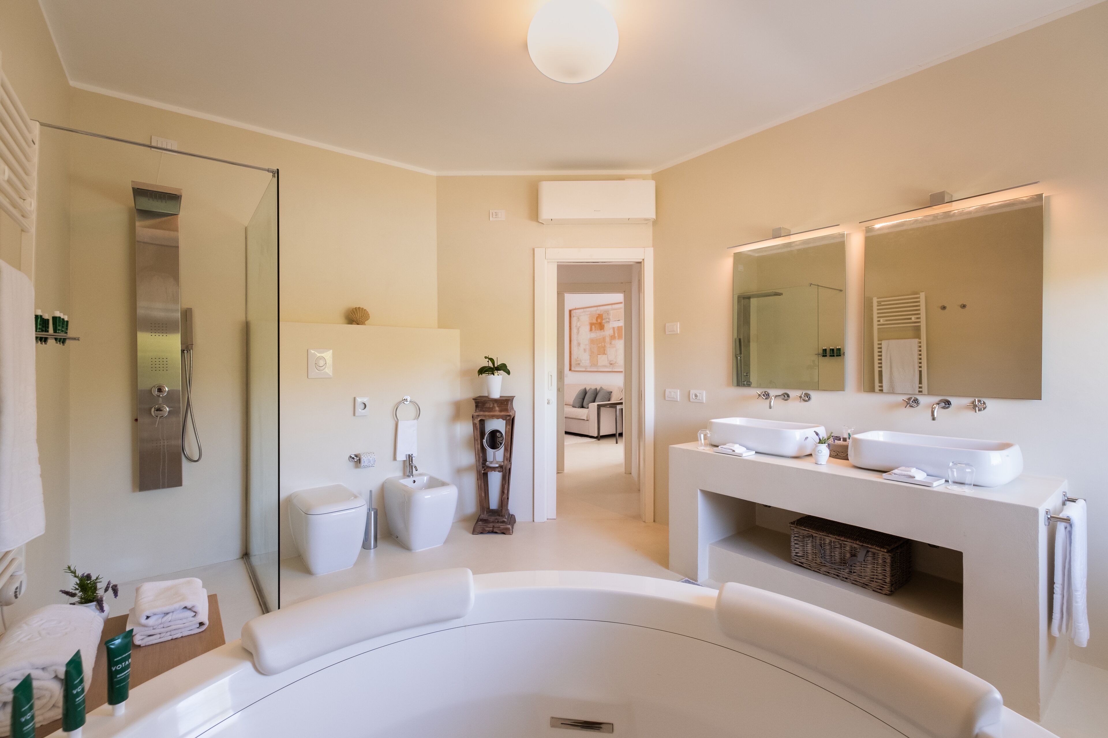 presidential suite | bathroom | designer toiletries, hair dryer, dressing gowns, slippers