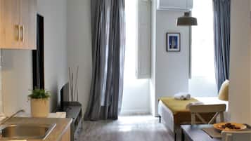Studio Suite | Private kitchen | Fridge, stovetop, coffee/tea maker, electric kettle